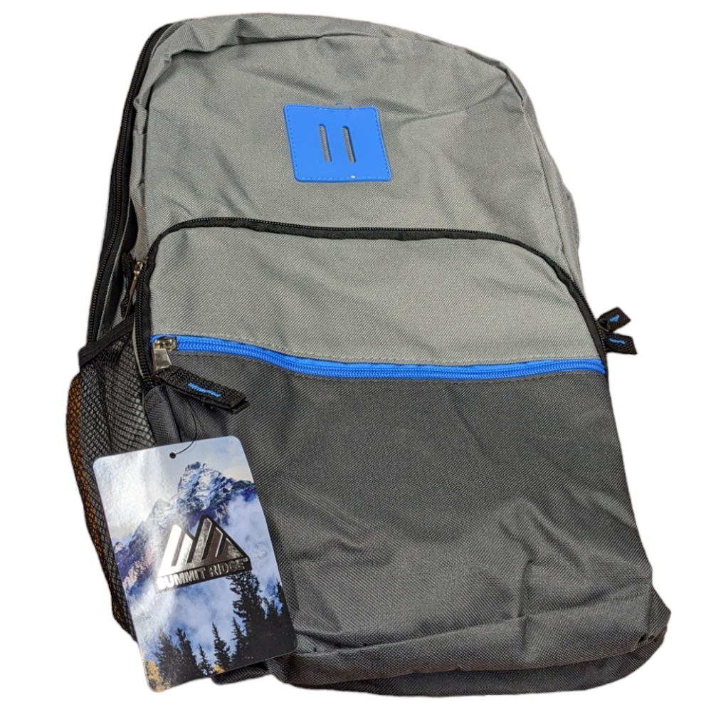 Summit Ridge NWT Blue Black & Gray Unisex Backpack